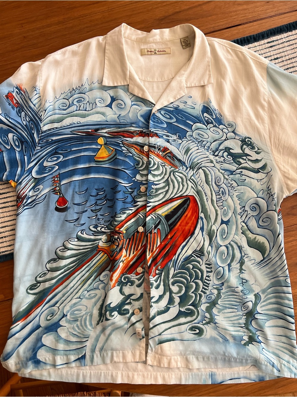 Vintage Tommy Bahama Hawaiian Regatta White Short-Sleeve Button-Down